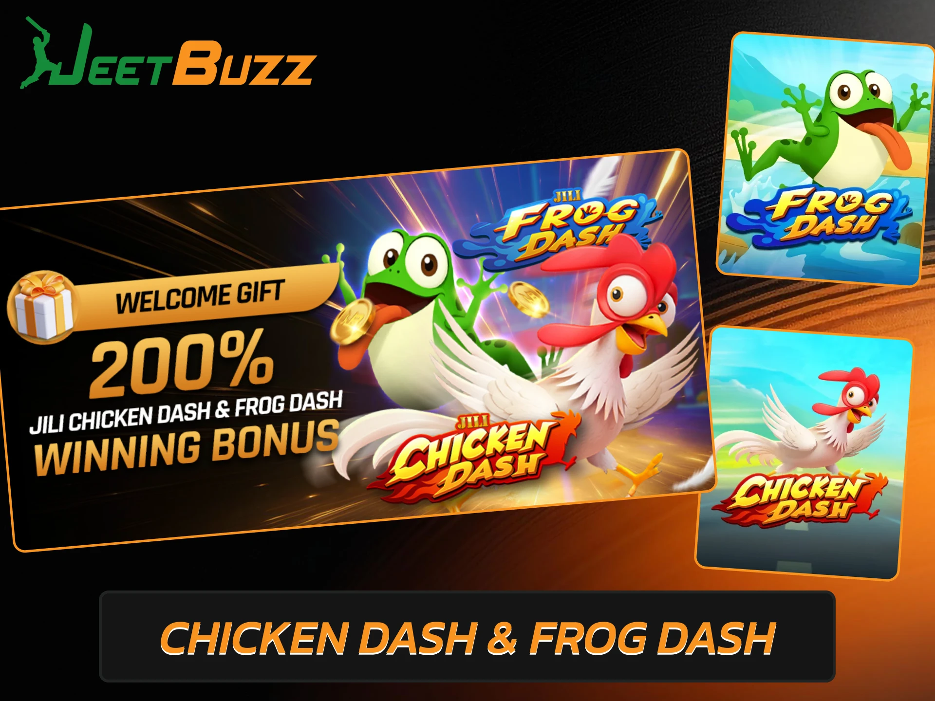Get special promotional offers for popular arcade games like Chicken Dash and Frog Dash.